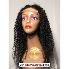 4x4 Kinky Curly Closure Wigs