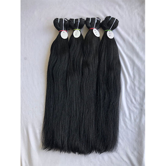 Black straight colored hair extensions