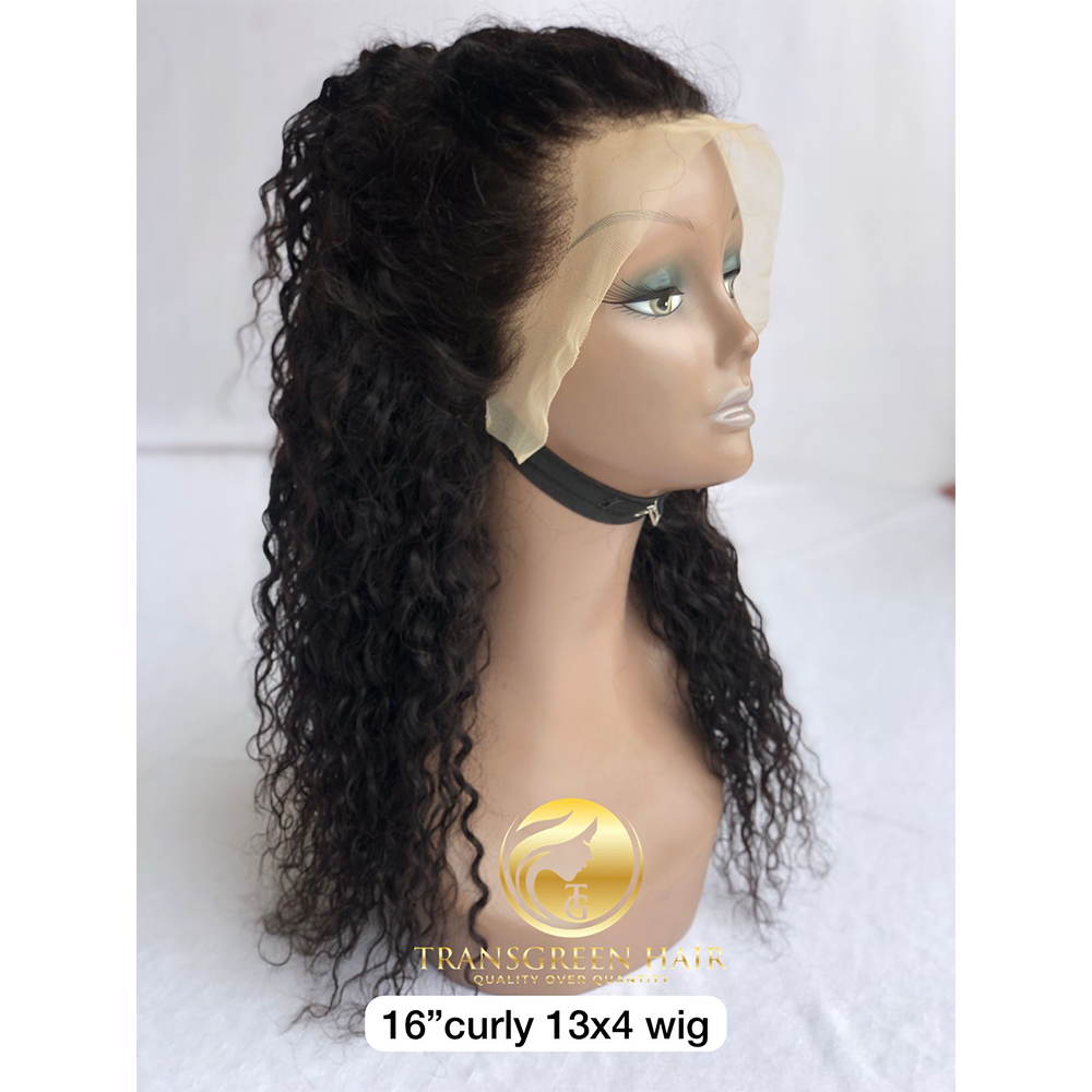 Natural curly frontal wig