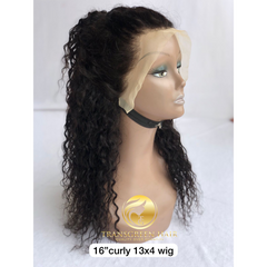 Natural curly frontal wig