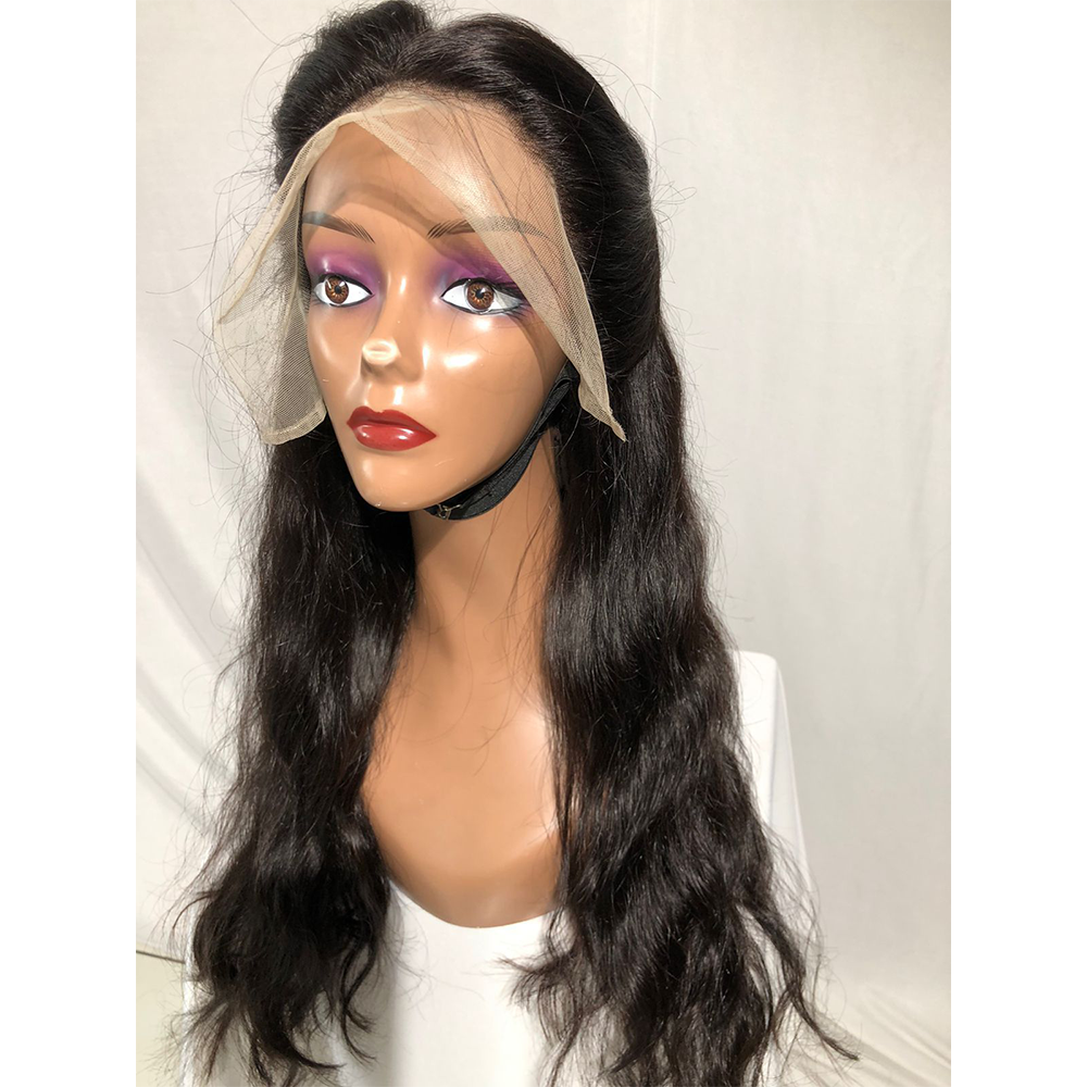 Natural wavy frontal wig