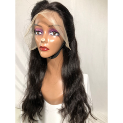 Natural wavy frontal wig