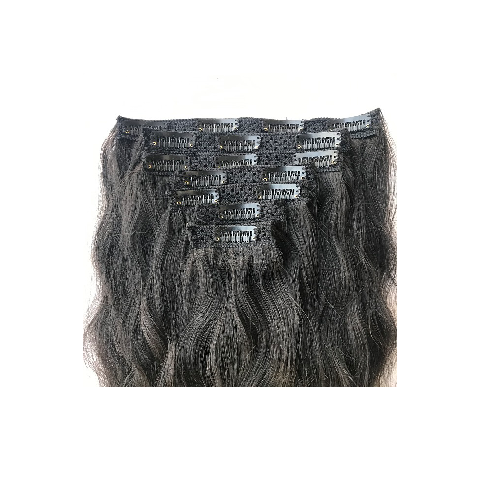 7 clip set natural wavy hair