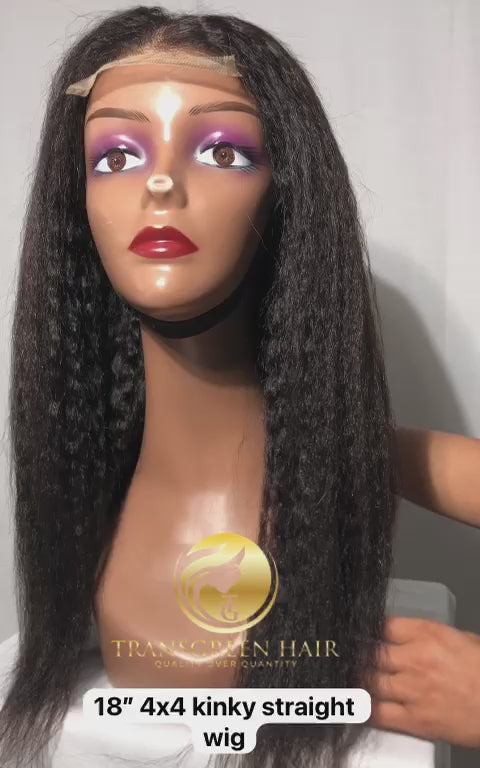4x4 Closure Wig's -  Kinky Straight
