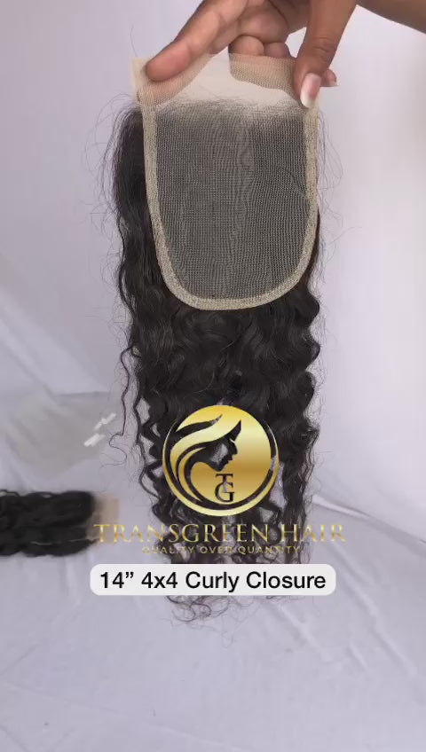 4X4 Closure Natural Curly